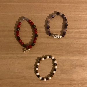Real gemstone bracelets
